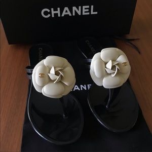 Chanel Camellia thong sandals